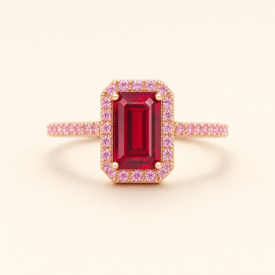 Selina — Emerald Cut Ruby Ring — Maison ÉLAN