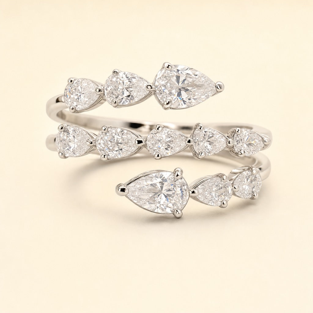 Solange — Pear Cut Ring Set — Maison ÉLAN