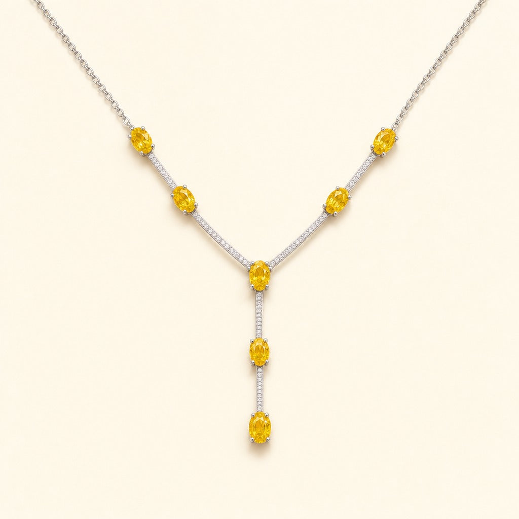 Soleil — Fancy Yellow & Colorless Diamonds Necklace — Maison ÉLAN