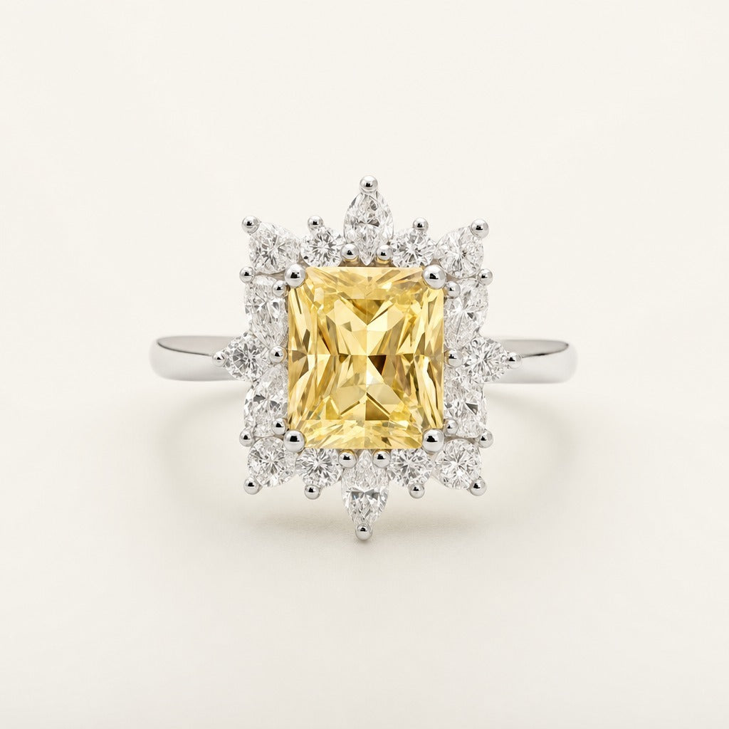Ysée — Yellow Diamond Halo Ring — Maison ÉLAN