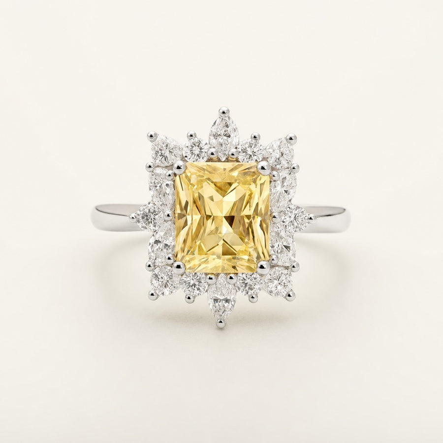 Ysée — Yellow Diamond Halo Ring — Maison ÉLAN