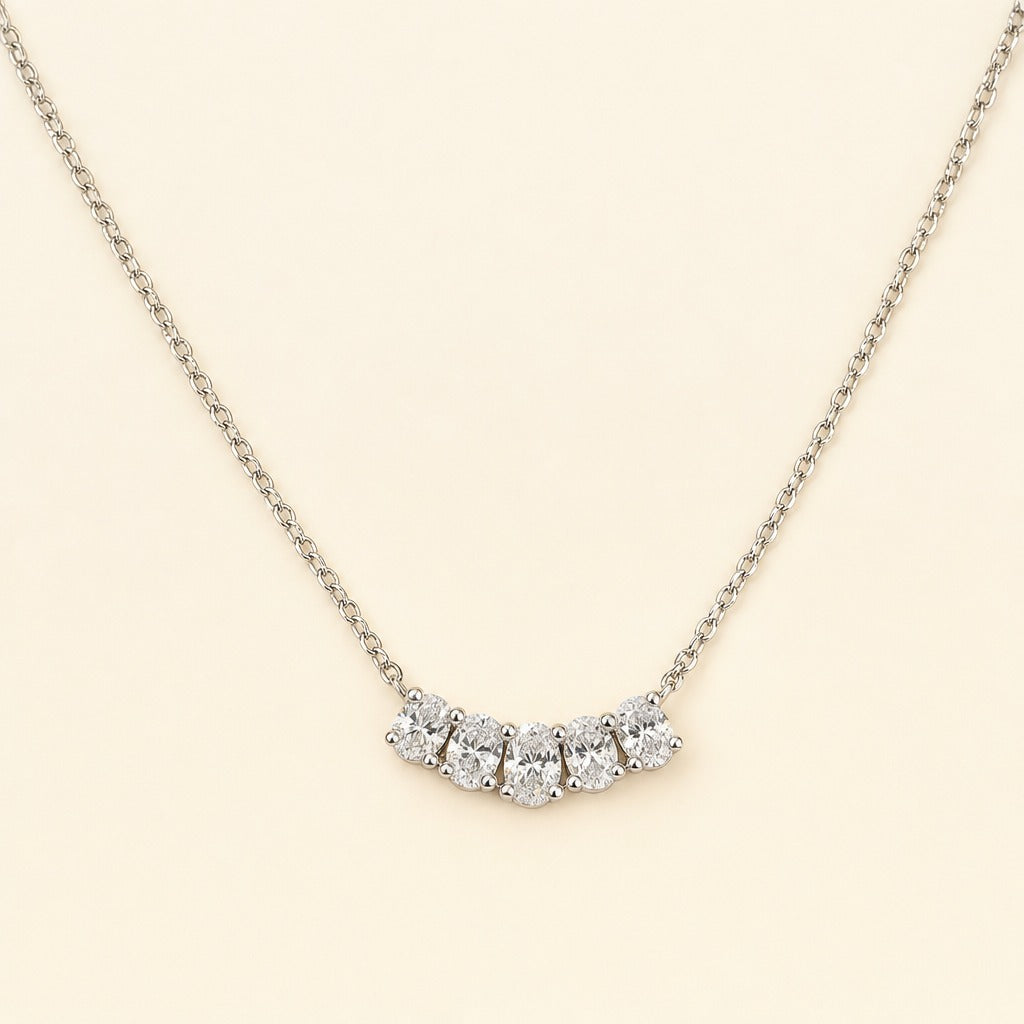 Yvaine — Oval Cut Bar Necklace — Maison ÉLAN