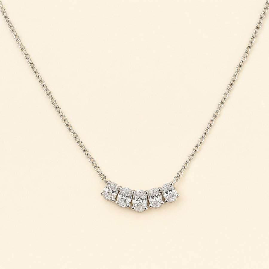 Yvaine — Oval Cut Bar Necklace — Maison ÉLAN