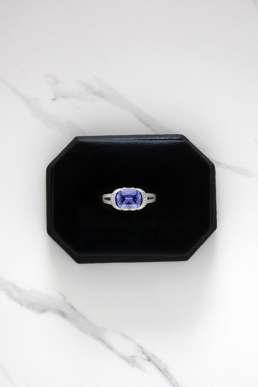 Tanzanite Elongated Cushion Ring