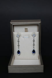 "Adrienne" Sapphire Long drop Earrings